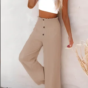Aloïse - Pantalon taille haute en lin pour femme
