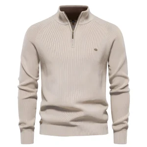 Brant - Pull pour hommes avec fermeture éclair quart, stylé et raffiné