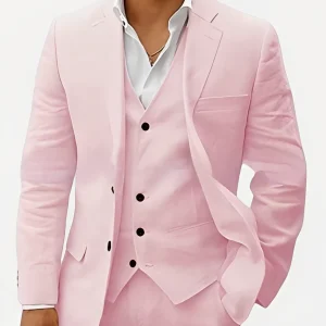 Beckham - Ensemble chic en lin pour hommes, trois pièces