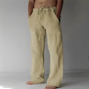 Kirk - Pantalon large à cordon coulissant tendance pour homme