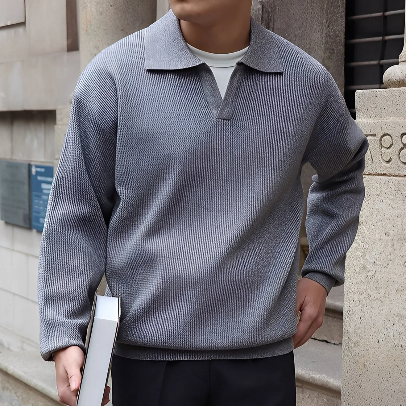 Ronald - Polo Classique pour Homme à Manches Longues – Image 2