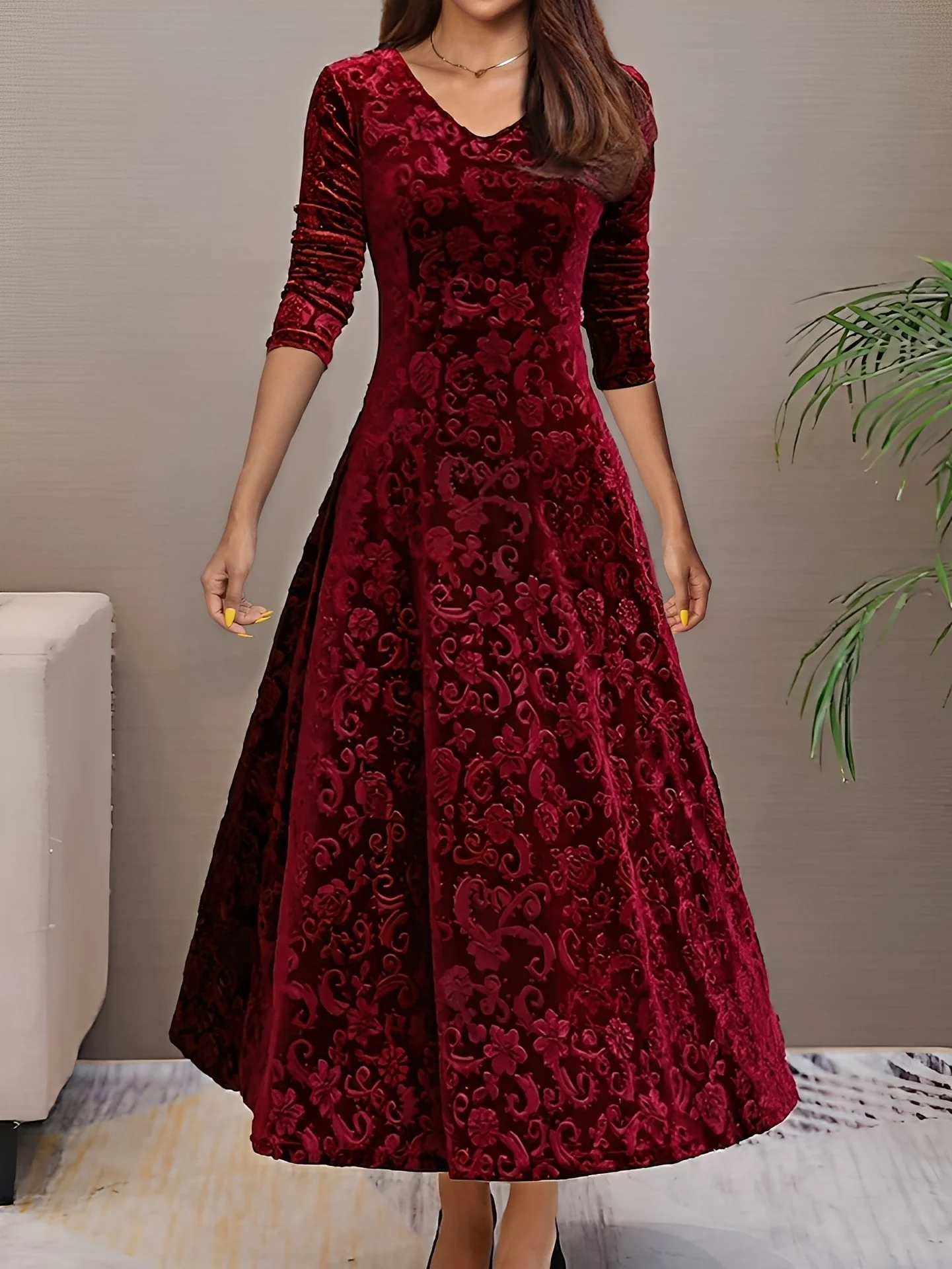 Arianna - Élégante robe de soirée à manches longues pour femme – Image 5