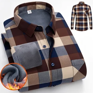 Anton - Élégante chemise à carreaux avec doublure polaire chaude pour hommes