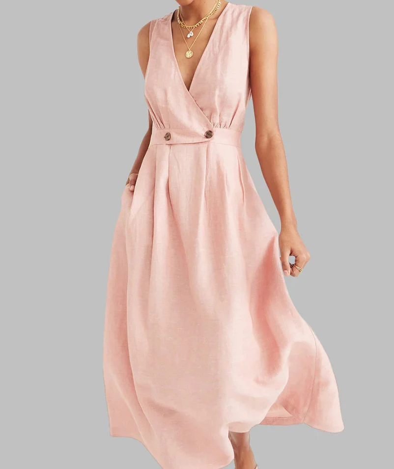 Robe en lin pour femmes, sans manches – Image 7