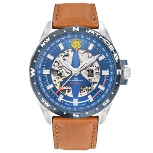 MONTRE PATROUILLE DE FRANCE ATHOS 8 BLEU CUIR MARRON