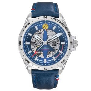 MONTRE PATROUILLE DE FRANCE ATHOS 8 BLEU CUIR BLEU