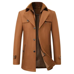 Laurentin - Élégant manteau long d'hiver à boutons pour homme