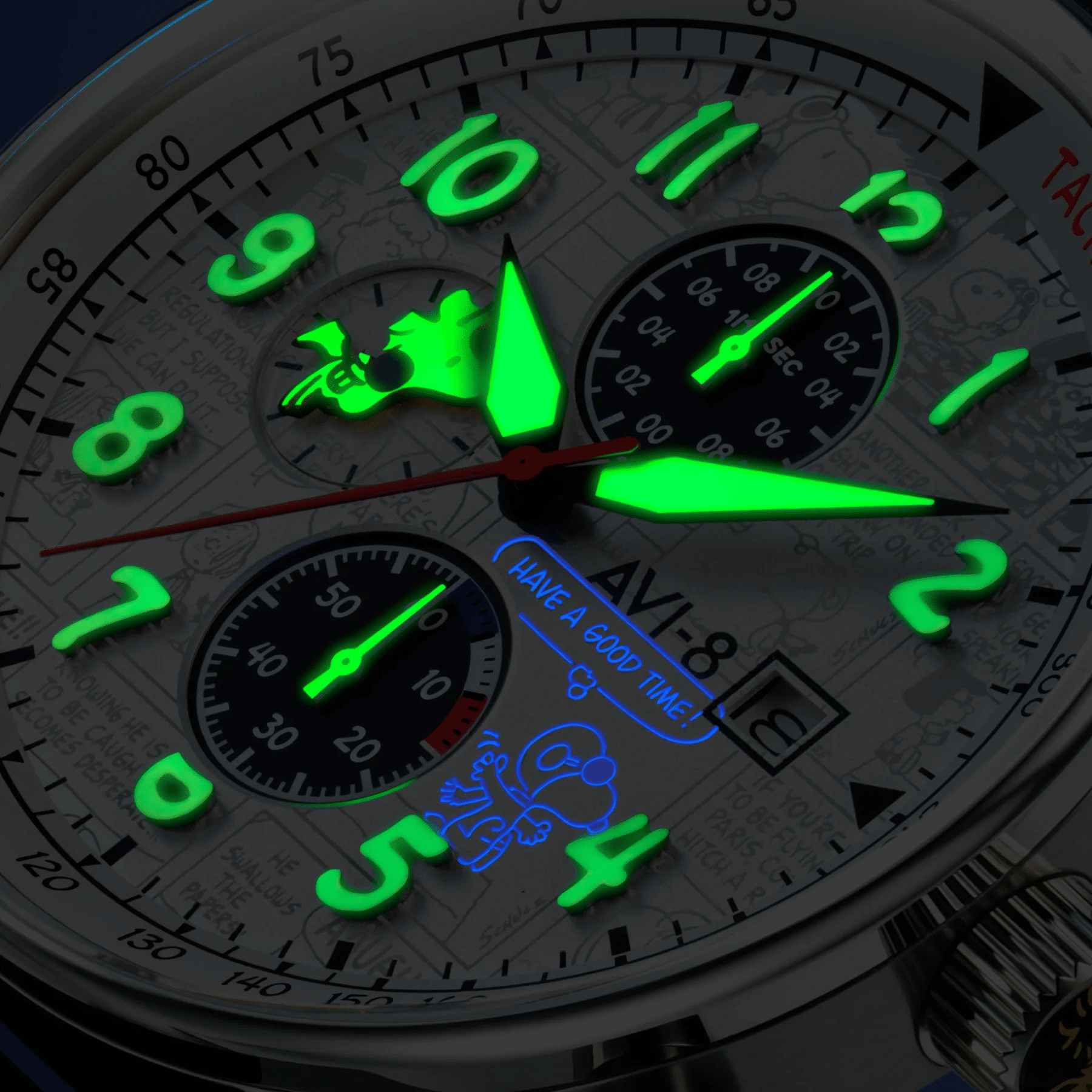 MONTRE AVI-8 PEANUTS SNOOPY FLYING ACE EDITION LIMITEE BLANC – Image 4