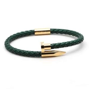 DUVERNET BRACELET CLOU DE COEUR VERT OR