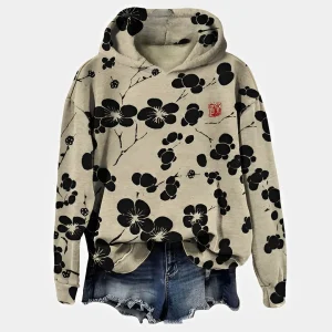 Emelyn - Sweat à capuche floral élégant pour femme