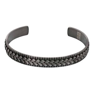 BRACELET SIMON RIGIDE EN ACIER AVEC RELIEF