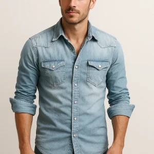Maxime - Chemise en Jean Décontractée pour Hommes