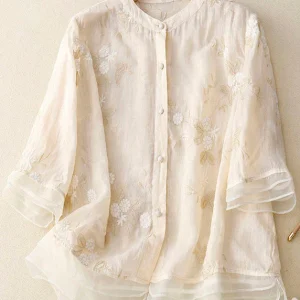 Elaine - Blouse Brodée Multifonction