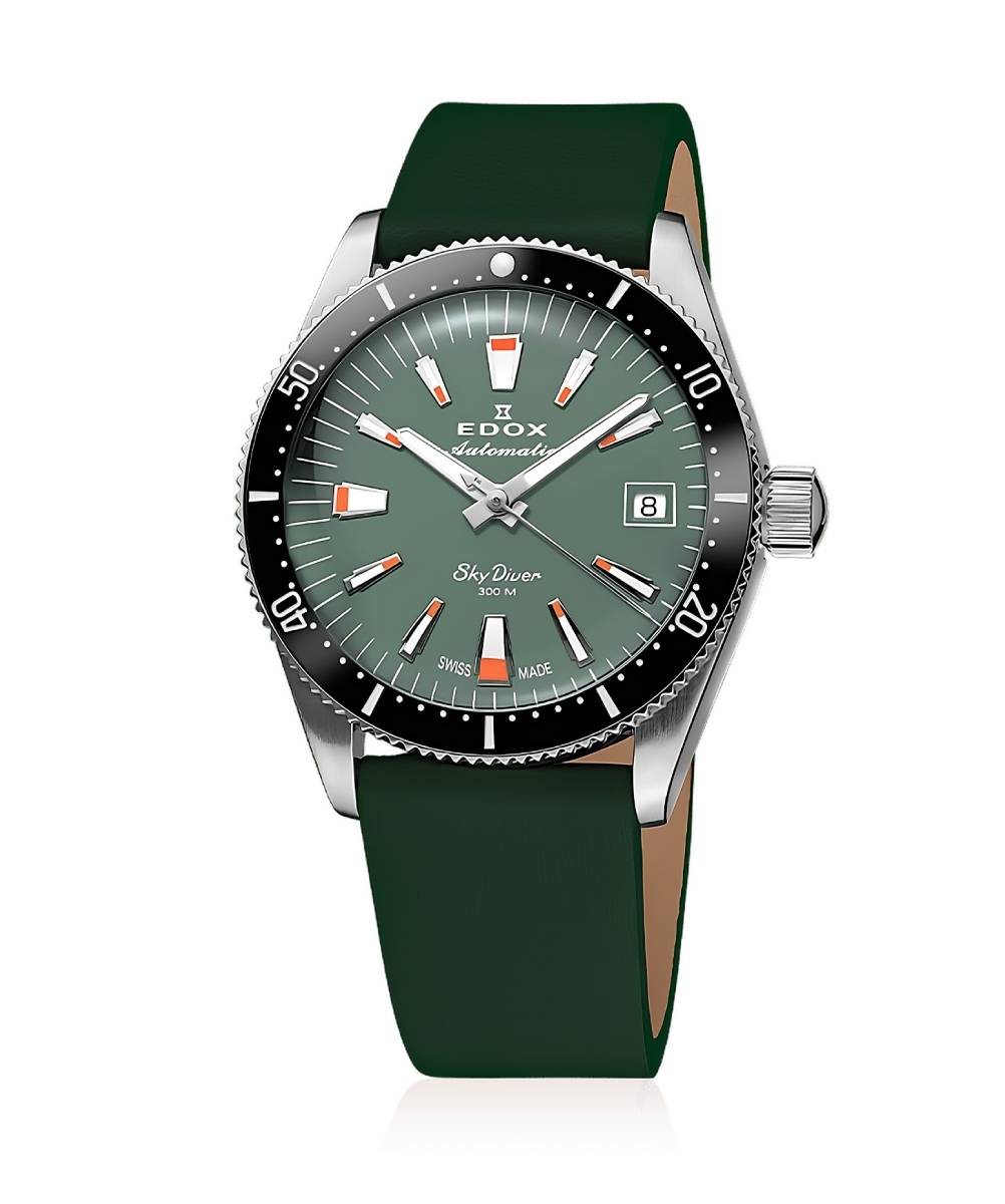 MONTRE EDOX PARACHUTISTE AUTOMATIQUE 38MM VERT