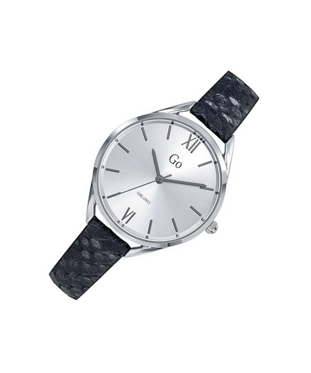 MONTRE GO MADEMOISELLE CUIR PEAU DE SERPENT NOIR – Image 3