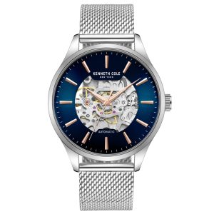 MONTRE KENNETH COLE AUTOMATIQUE SKELETON ACIER GRIS 42MM