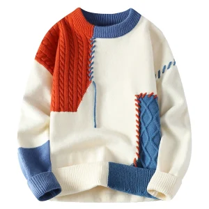 Timo – Pull en tricot patchwork pour hommes
