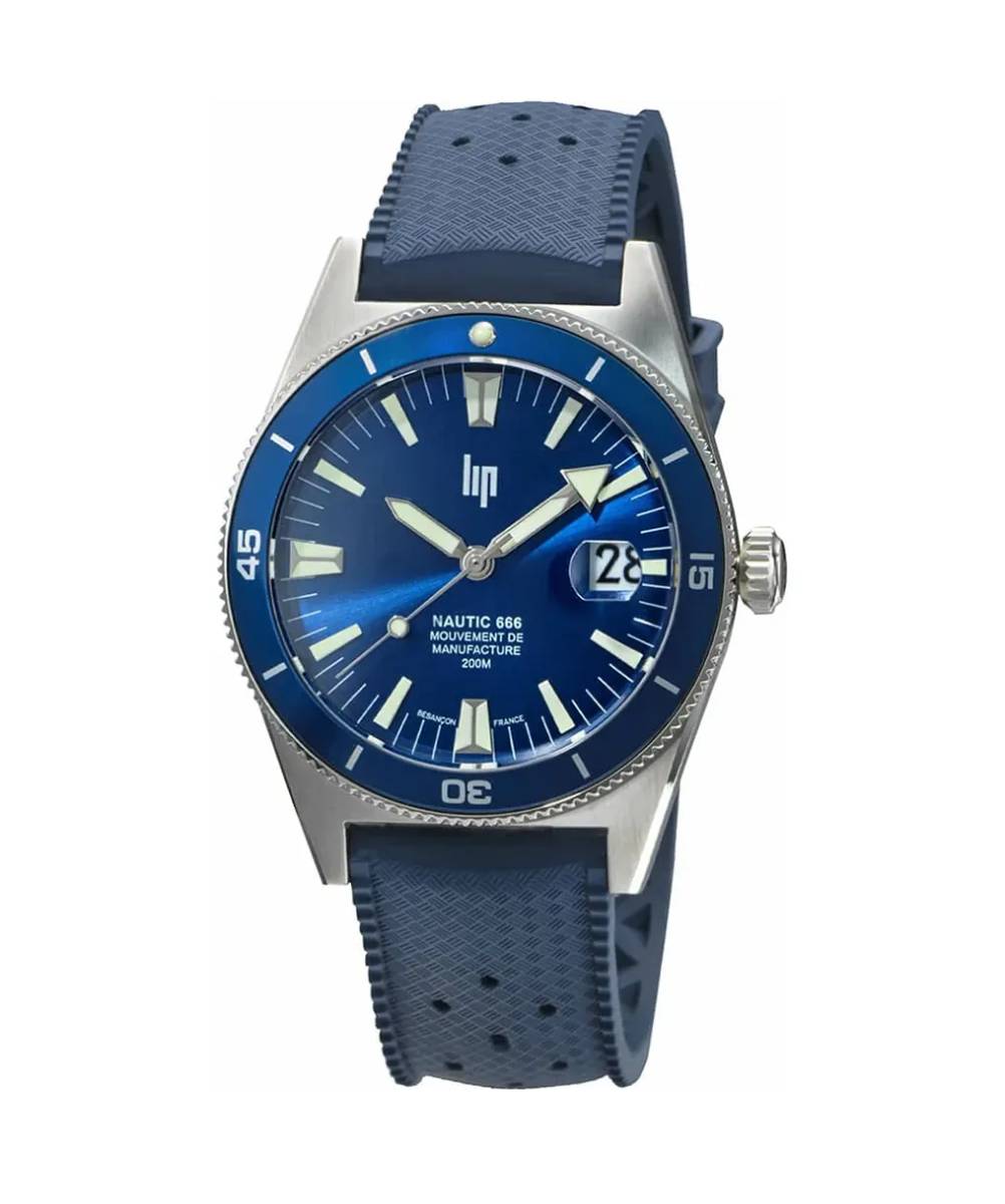 MONTRE LIP NAUTIC 666 CAOUTCHOUC BLEU