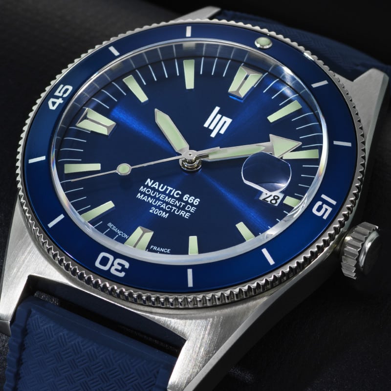 MONTRE LIP NAUTIC 666 CAOUTCHOUC BLEU – Image 5