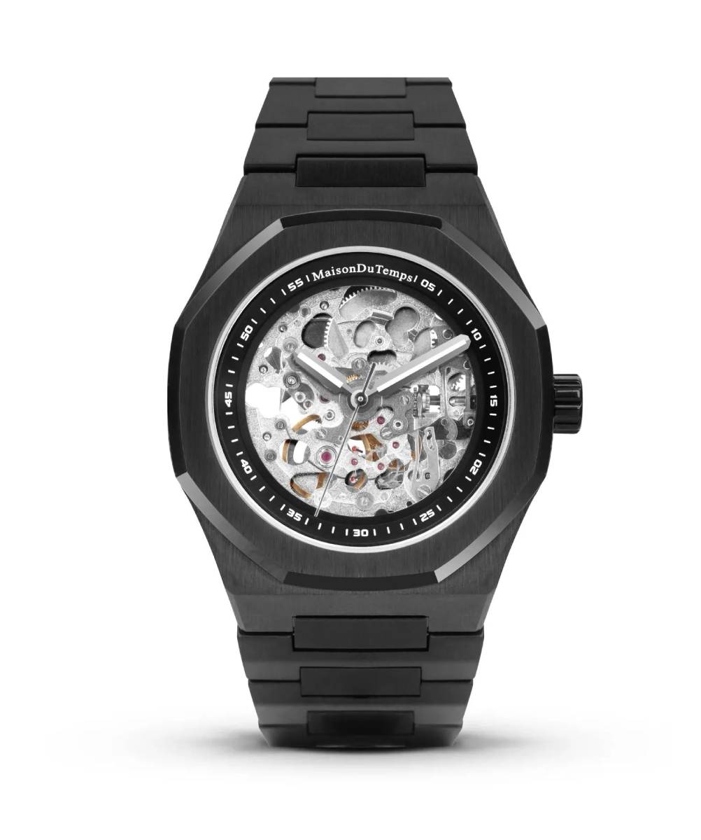 MONTRE MAISON DU TEMPS MT BETA SQUELETTE BLACK EDITION ACIER