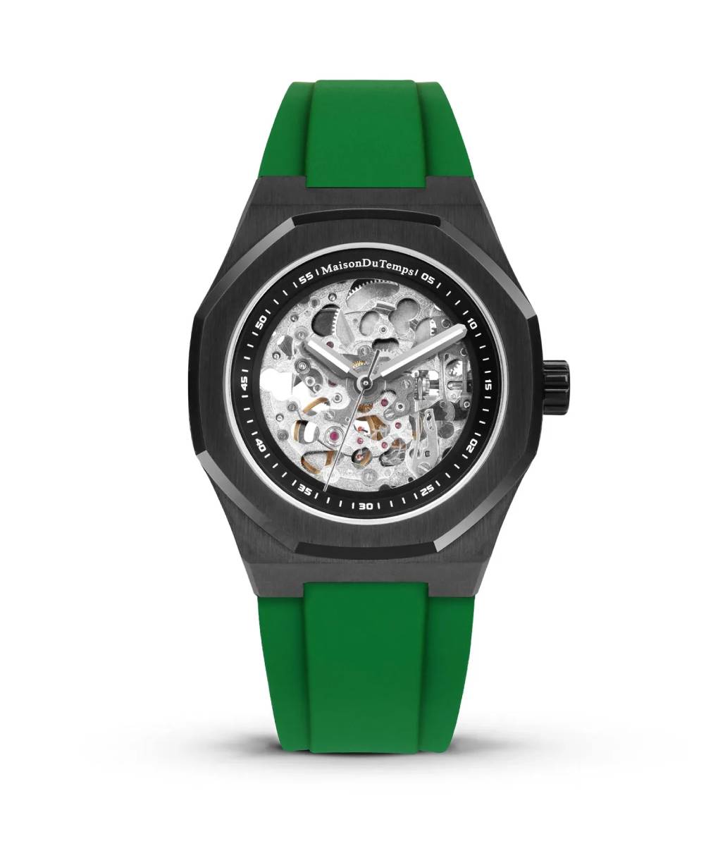 MONTRE MAISON DU TEMPS MT BETA SQUELETTE BLACK EDITION VERT