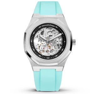 MONTRE MAISON DU TEMPS MT BETA SQUELETTE SILICONE TURQUOISE