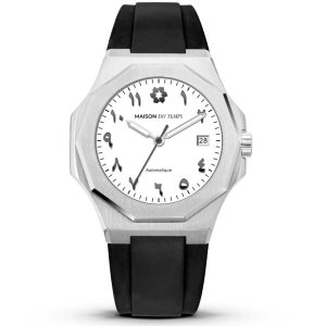 MONTRE MAISON DU TEMPS MTZETA ARABIC BLANC SILICONE NOIR