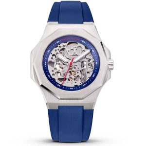 MONTRE MAISON DU TEMPS MTZETA SQUELETTE SILICONE BLEU