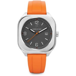 MONTRE MAISON DU TEMPS MTIOTA GRIS CAOUTCHOUC ORANGE