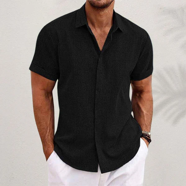 Oberon - Chemise à manches courtes en lin pour hommes – Image 2