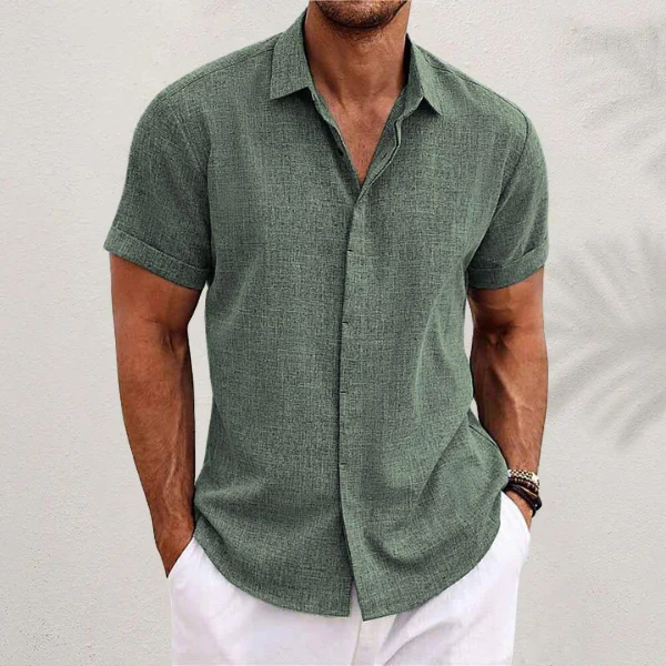 Oberon - Chemise à manches courtes en lin pour hommes – Image 9
