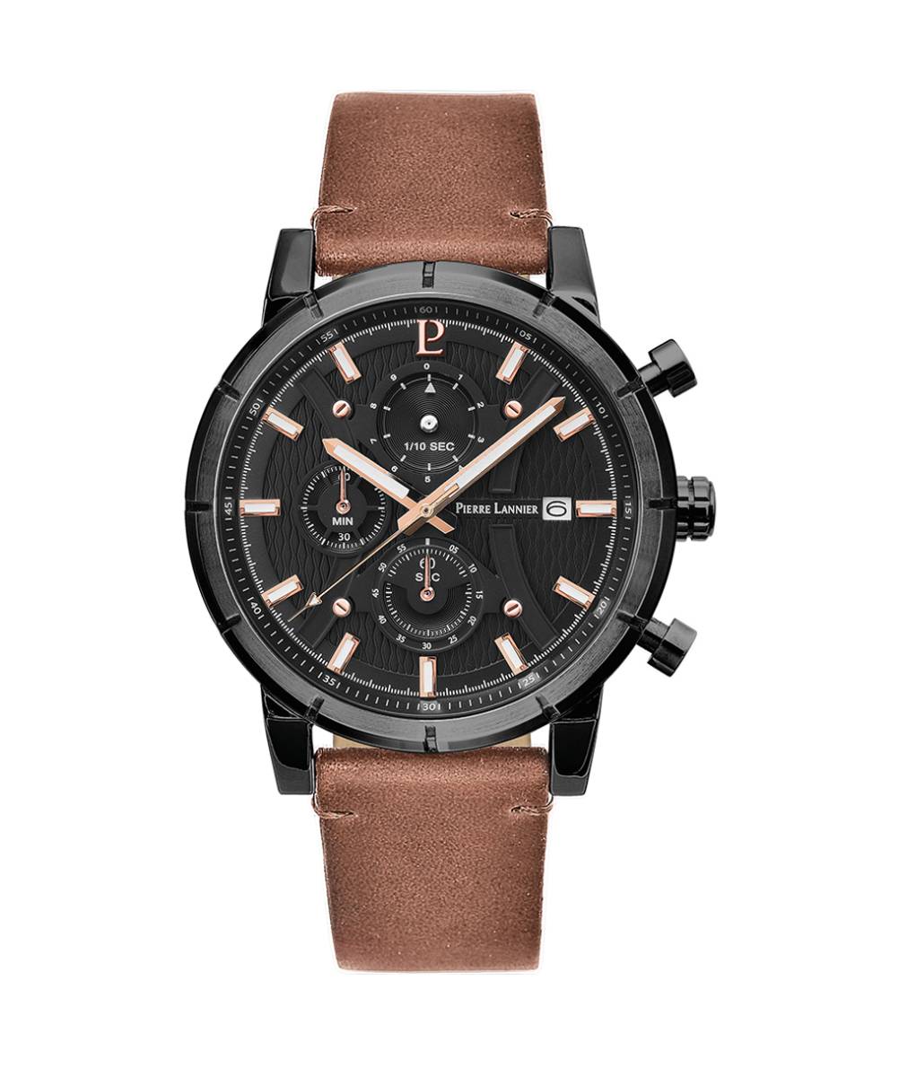 MONTRE PIERRE LANNIER CRITERIUM BRACELET BRUN