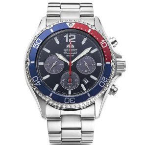 MONTRE ORIENT MAKO LIGHT CHARGED CHRONOGRAPH BLUE RED