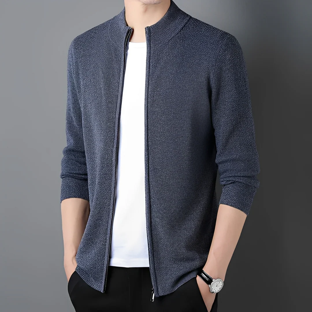 Derek - Cardigan confortable à fermeture éclair pour homme – Image 2