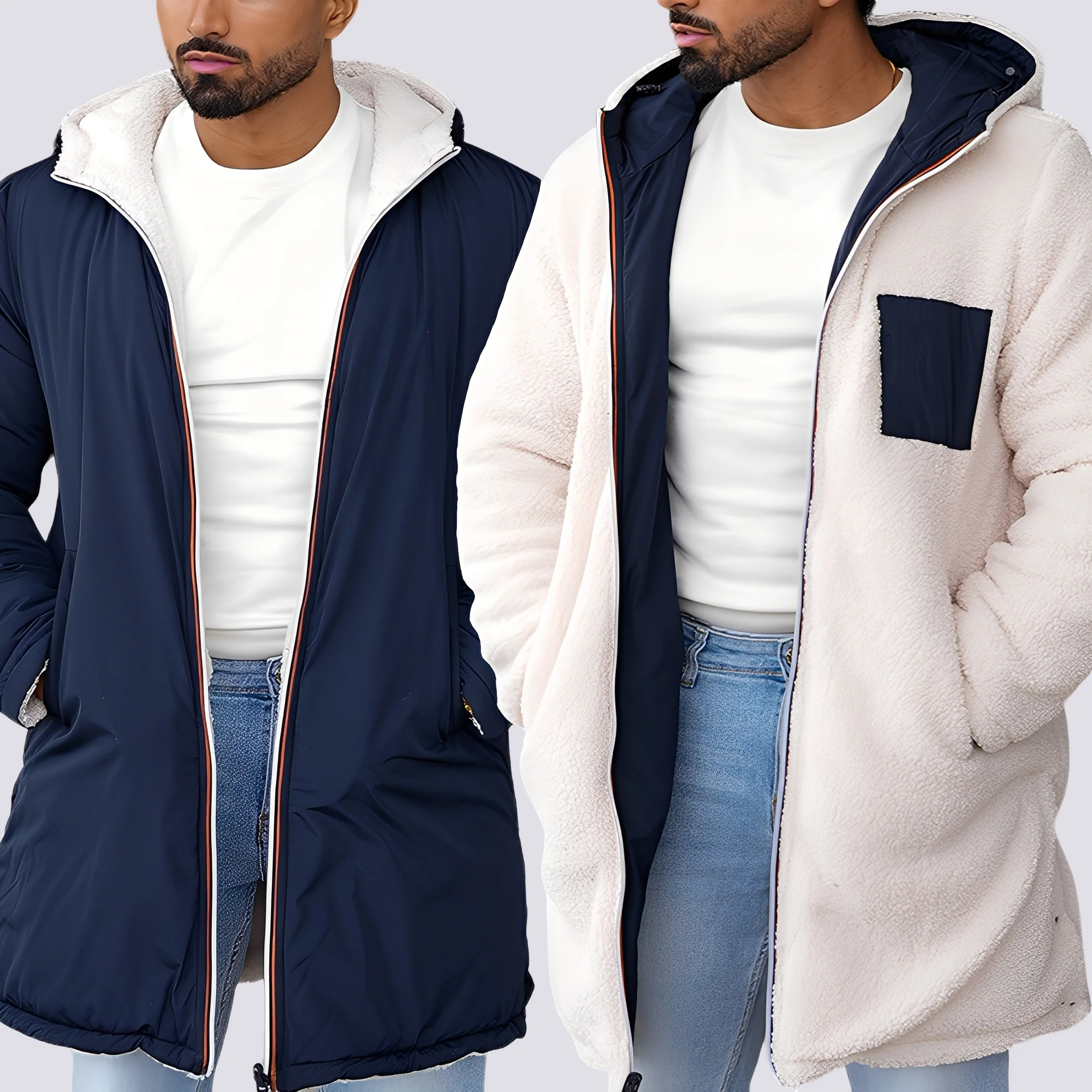 Hubert - Veste à capuche réversible moderne pour hommes – Image 3