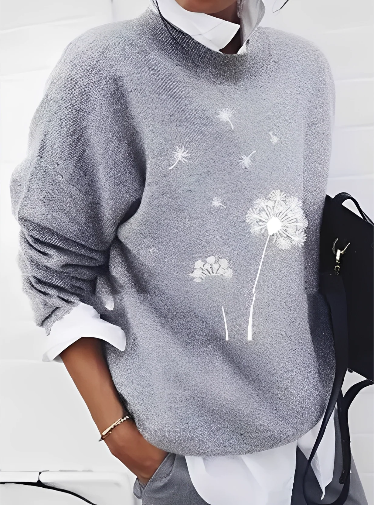 Milly - Pull tendance, coupe large avec motif pour femmes