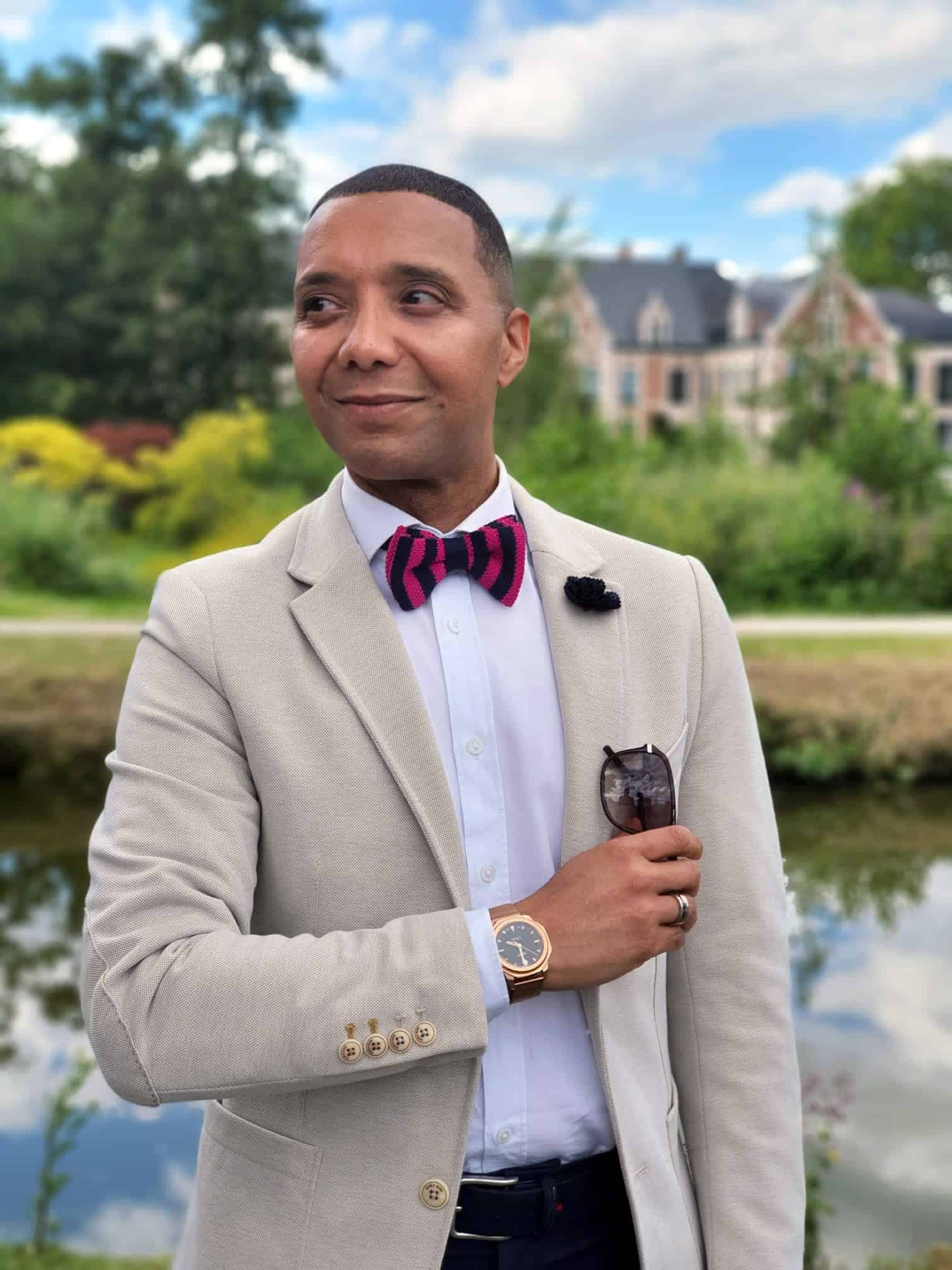 MONTRE NAPPEY RENAISSANCE ROSE GOLD AND BLACK MILANESE – Image 2