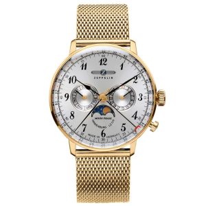 MONTRE ZEPPELIN LZ129 HINDENBURG ACIER MOON PHASE