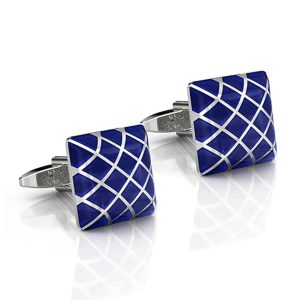 BOUTON DE MANCHETTE BLEU ÉMAIL