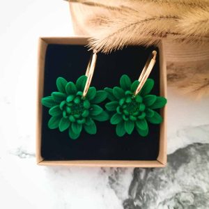 Créoles Dahlia – Vert émeraude