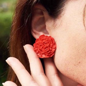 Club Paillettes – Boucles Vanessa rouge