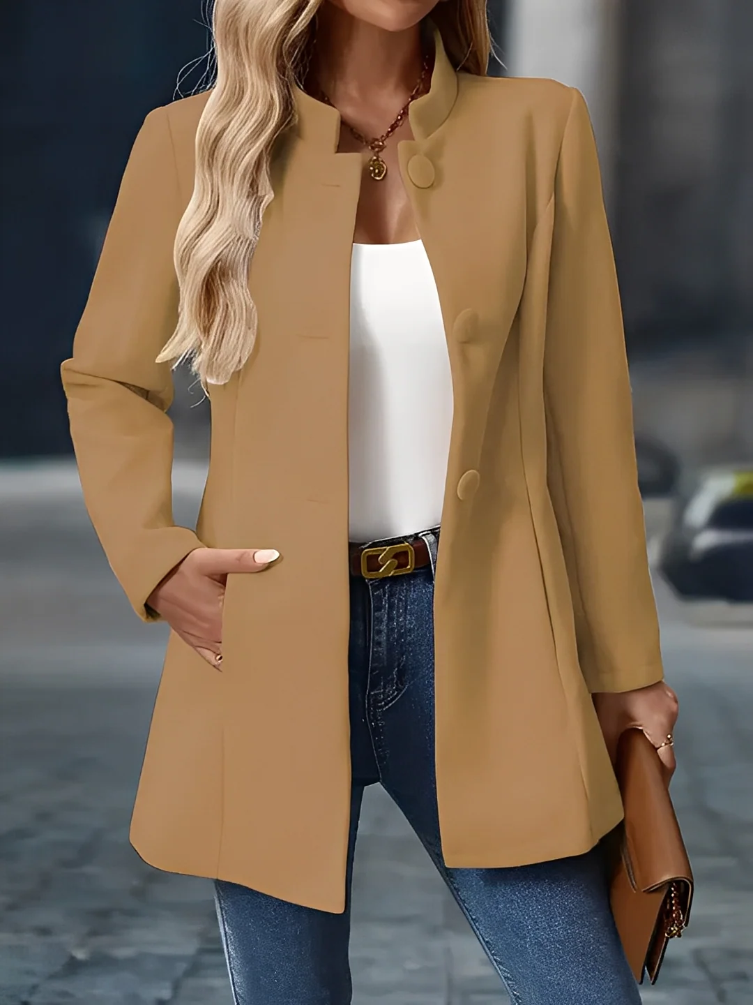 Cornélie - Manteau d'hiver chaud avec boutons pour femmes – Image 2