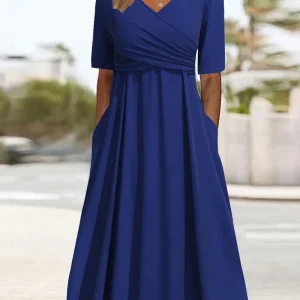 Carys - Robe croisée avec manches courtes