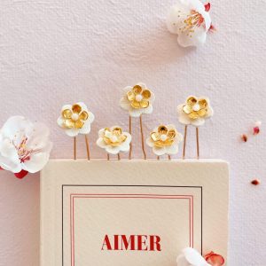 Le trio de pics fleuris – épingle à cheveux