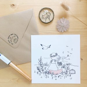 Carte postale illustrée – le bouquet
