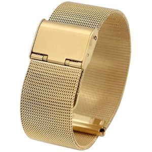 BRACELET ACIER MAILLE MILANAISE FINE OR