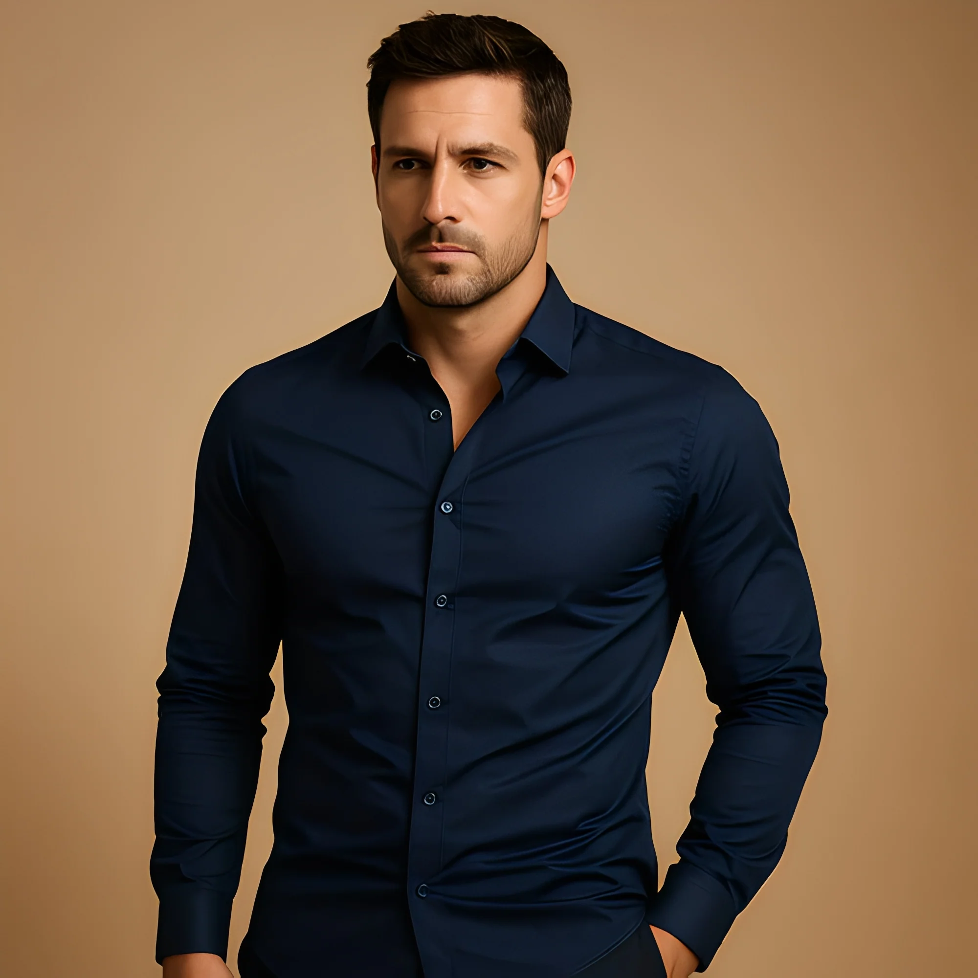 Alekto - Chemise ajustée et simple pour hommes – Image 3