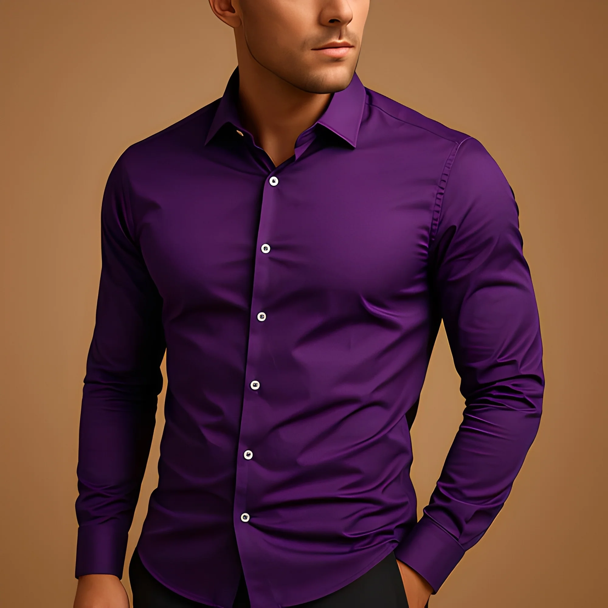 Alekto - Chemise ajustée et simple pour hommes – Image 6