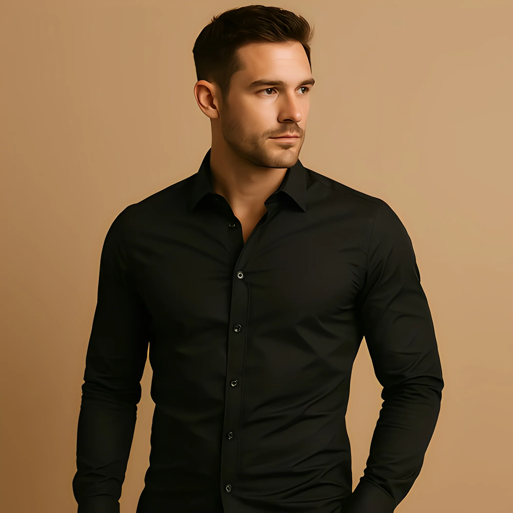 Alekto - Chemise ajustée et simple pour hommes – Image 4